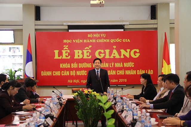 TS. Lê Như Thanh – Phó Giám đốc Thường trực Học viện phát biểu tại Lễ bế giảng