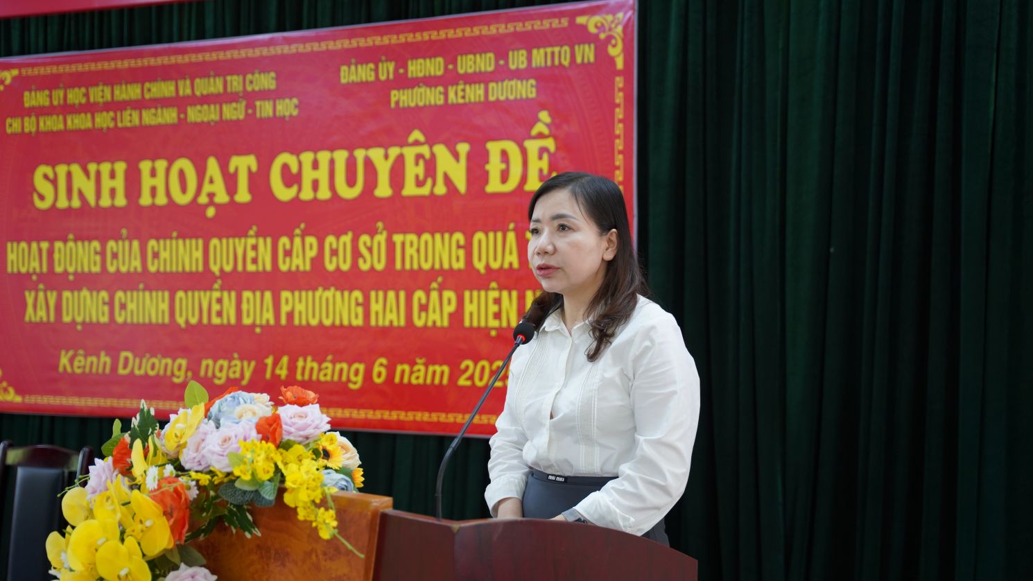 Đồng chí Nguyễn Thị Minh Ngọc - Ủy viên Ban Thường vụ, Trưởng Ban Tuyên giáo Quận ủy Lê Chân