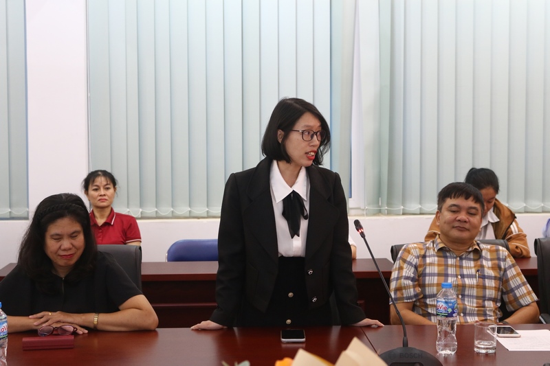 ThS. Nguyễn Thị Ngọc, Phòng Quản lý khoa học, KT,TV Phân hiệu phát biểu